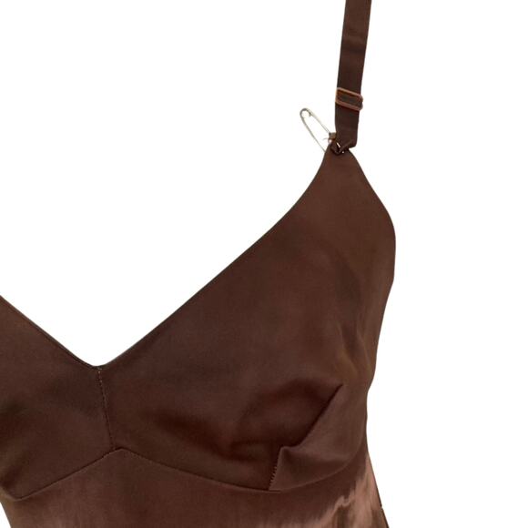 Vintage Brown and Pink Maxi Slip, Size Medium - Picture 4 of 6